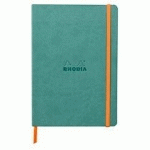 RHODIARAMA CARNET SOUPLE A5 160 PAGES LIGNÉ PAPIER IVOIRE 90G FERMETURE ÉLASTIQUE - EAU - LOT DE 2