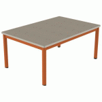 TABLE CARÉLIE MOB 120X80 T2 STR POLY. ÉRABLE G. BEIGE/PAPAYE - MOBIDECOR