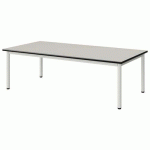 TABLE MALIBU 160X80 T1 4P STRA BLC SEL W911/NOIR BLC 9016