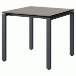 TABLE MALIBU 80X80 T5 SOUDÉ STR GRIS U727/NOIR GRIS 7016