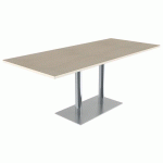 TABLE MENORCA 180X80 T6 STR ALAISÉ ÉRABLE G. BLC PAST/CHROMÉ - MOBIDECOR