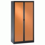 ARMOIRE PORTES RIDEAUX ANTHRACITE MERISIER 180 X 90 CM