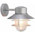 LAMPE D'EXTÉRIEUR LANTERNE APPLIQUE INOX ARGENTÉE H 23,6 CM 1 FLAMME LAMPE DE JARDIN