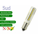 AMPOULE LED MINIATURE E14 6W BLANC CHAUD 3000K BLISTER 5 PCS AMPOULES LED E14 - JANDEI