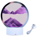 TLILY - LAMPE DE PAYSAGE DE SABLE RVB À LED VEILLEUSE D'ART DE SABLE MOBILE AVEC LUMIÈRE DE SABLIER 7 COULEURS DÉCORATION D'AFFICHAGE EN MER PROFONDE