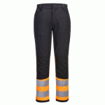 PORTWEST CD888 PANTALON DE TRAVAIL STRETCH HV CLASSE 1 ECO WX2 ORANGE/NOIR - TAILLE 33 - STANDARD