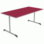 TABLE BANDANA 160X80 T5 DL STRAT POLYURÉTH. CERISE GRIS/9006 - MOBIDECOR