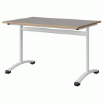 TABLE MALIBU 120X80 T6 DL STRA ALAISÉ BÉTON F186/BLC 9016