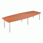 TABLE MODULABLE BELEM 10 PERSONNES L 280 X P 140 CM CHÊNE CLAIR PIÈTEMENT ALU