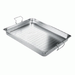 BAC GASTRO INOX 2/1 PERFORÉ AVEC ANSES PLIABLES - H 65 MM