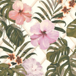 BRICOFLOR - PAPIER PEINT JUNGLE PAPIER PEINT TROPICAL PAPIER PEINT EXOTIQUE TAPISSERIE TROPICALE PAPIER PEINT INTISSÉ VERT ROSE BLANC - 10,05 X 0,53 M