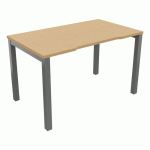 BUREAU ASTRO ARCHE DROIT ÉCHANCRÉ 120 X 70 HÊTRE/ALU - BURONOMIC