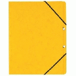 LOT DE 10 - CHEMISE À ÉLASTIQUE SANS RABAT CARTE EXACOMPTA 24 X 32 CM DOS 2,5 CM JAUNE