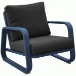 FAUTEUIL LOUNGE ANTONINO - BLEU COUSSIN GRIS - PROLOISIRS