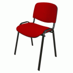LOT DE 2 - CHAISE CONFÉRENCE CLASSIQUE ROUGE - PIEDS NOIR