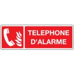 PANNEAU ISO 7010 AVEC TEXTE TÉLÉPHONE D'ALARME