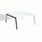 PÔLE DE 2 BUREAUX SUIVANT EDEN ARCHE + GOULOTTE CHÊNE CLAIR L 160 CM CARBONE