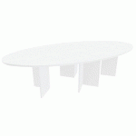 TABLE OVALE PIEDS CROIX 280 X 140 CM BLANC - MANUTAN EXPERT