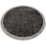 TAPIS EN CORDE SIZAL FLOORLUX CERCLE 20401 CADRE NOIR / ARGENTIN BLACK CERCLE 160 CM