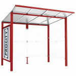 ABRI BUS MODULO 2.50 M VITRINE 1 BARDAGE LAT. ROUGE 3004 - PROCITY