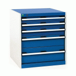 ARMOIRE D\'ATELIER À TIROIRS CUBIO SL-677-5.1 GRIS CLAIR/BLEU - MANUTAN COLLECTIVITÉS