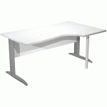 BUREAU 90° PIEDS L MÉTAL FAST 160CM - BLANC ANTHRACITE