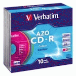 CD-R VERBATIM 700 MO 48X COULEUR BOÎTIER SLIM