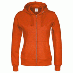 COTTOVER SWEATSHIRT À CAPUCHE FULL ZIP FEMME - CERTIFIÉ GOTS ORANGE - TAILLE XL
