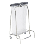 SUPPORT SAC POUBELLE D'INTÉRIEUR 2 ROUES À PÉDALE ROSSIGNOL INOX SANS COUVERCLE 110 L