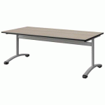 TABLE MALIBU 160X80 T3 DL STRA ANTIB ACACIA/NOIR GRIS 9006