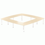 TABLE RÉUNION ATEM 400 X 400 CM PIED ROND BLANC /CHÊNE CLAIR - MBA