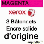 XEROX - 108R00724 - ENCRE SOLIDE - MAGENTA - PRODUIT D'ORIGINE - 3 BÂTONNETS - 3 400 PAGES AU TOTAL