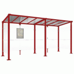 ABRI BUS MILAN 5 M - 2 BARDAGES LATÉRAUX - ROUGE FONCÉ 3004 - PROCITY