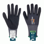 LOT DE 6 - PORTWEST APR12 GANT SG GRIP 15 NITRILE (RETAIL) GRIS/NOIR - TAILLE XS