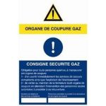 PANNEAU ORGANE DE COUPURE GAZ + CONSIGNES