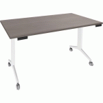 TABLE ABATTANTE AVEL 160X80 CHÊNE GRIS/PIEDS BLANCS - SIMMOB