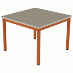 TABLE CARÉLIE 80X80 T3 STR POLY. ÉRABLE GOTLAND BEIGE/PAPAYE - MOBIDECOR