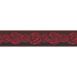 BRICOFLOR - FRISE PAPIER PEINT FLEURI ROUGE & NOIR FRISE TAPISSERIE MOTIF ROSE POUR SALON FRISE MURALE CHAMBRE ADULTE MOTIF FLEUR ROUGE - ROUGE, NOIR