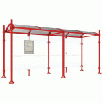 ABRI BUS PROVINCE 5 M SANS BARDAGES LATÉRAUX CITY ROUGE 3020 - PROCITY