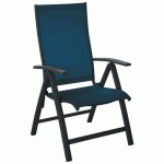 FAUTEUIL ELEGANCE MULTIPOSITIONS TPEP/ALU - BLEU/GRAPHITE - PROLOISIRS