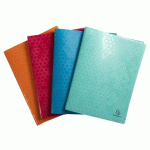 LOT DE 12 - PROTÈGE-DOCUMENTS EN POLYPROPYLÈNE RIGIDE RECYCLÉ MAÏA 60 VUES - A4 - COULEURS ASSORTIES