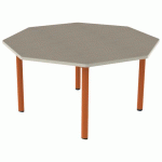 TABLE CARÉLIE MOB OCT Ø120 T4 STR POLY ÉRABLE G. BEIG/PAPAYE - MOBIDECOR
