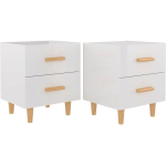 TABLES DE CHEVET 2 PCS BLANC BRILLANT 40X35X47,5 CM