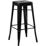 LES TENDANCES - TABOURET INDUSTRIEL ACIER NOIR BRILLANT KONTOIR 76 CM