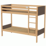 LIT SUP. IDENTITÉ T/P PANN. SOMMIER AGGLO 90X190 CM ARGENT/BRUN - MANUTAN COLLECTIVITÉS