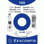 LOT DE 40 - PAQUET 100 FICHES SOUS FILM - BRISTOL UNI NON PERFORÉ 74X105MM - BLANC