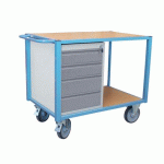 SERVANTE ÉTABLI ÉQUIPÉE 4 TIROIRS PLATEAU MÉDIUM 1060 X 680 MM 500 KG ROUE TPE
