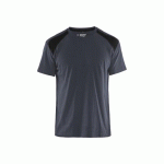 T-SHIRT DE TRAVAIL BICOLORE 100% COTON 3379 - GRIS FONCÉ ET NOIR - XS BLAKLADER