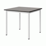 TABLE MALIBU 80X80 T5 4P STRA ANTIB BÉTON F186/NOIR BLC 9016