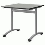TABLE MALIBU 80X80 T6 DL STR ISOSON GRIS 1400/NOIR GRIS 9006 - MANUTAN EXPERT
